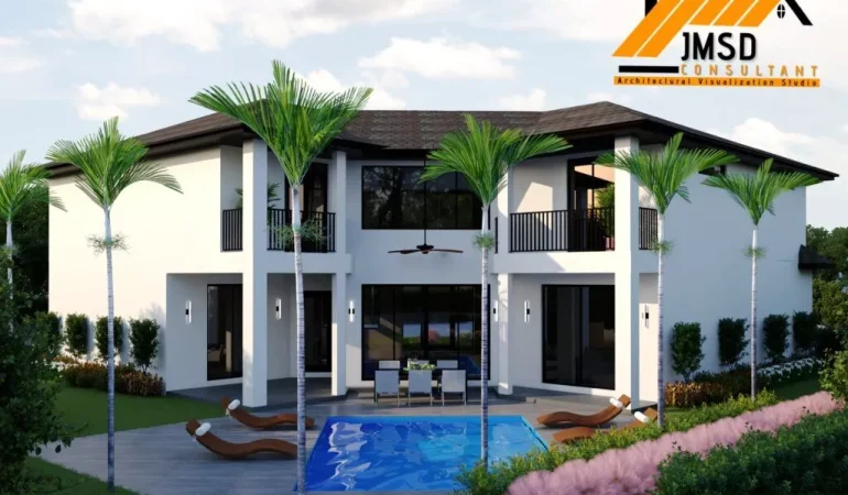 3D Exterior Home Rendering Orlando Florida