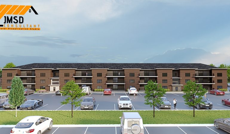 3D Exterior Rendering for Apartments Kansas City Missouri