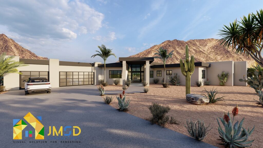 3D Exterior Design of House Rendering in Phoenix Arizona