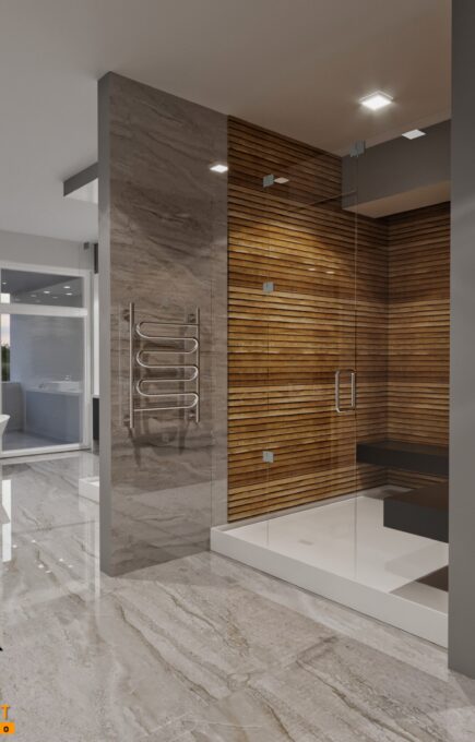 Modern Bathroom Design Rendering in Virginia Beach Virginia
