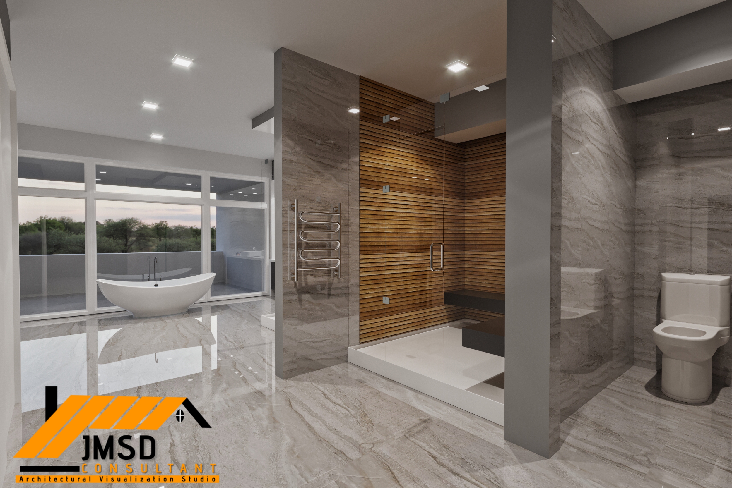 Modern Bathroom Design Rendering in Virginia Beach Virginia