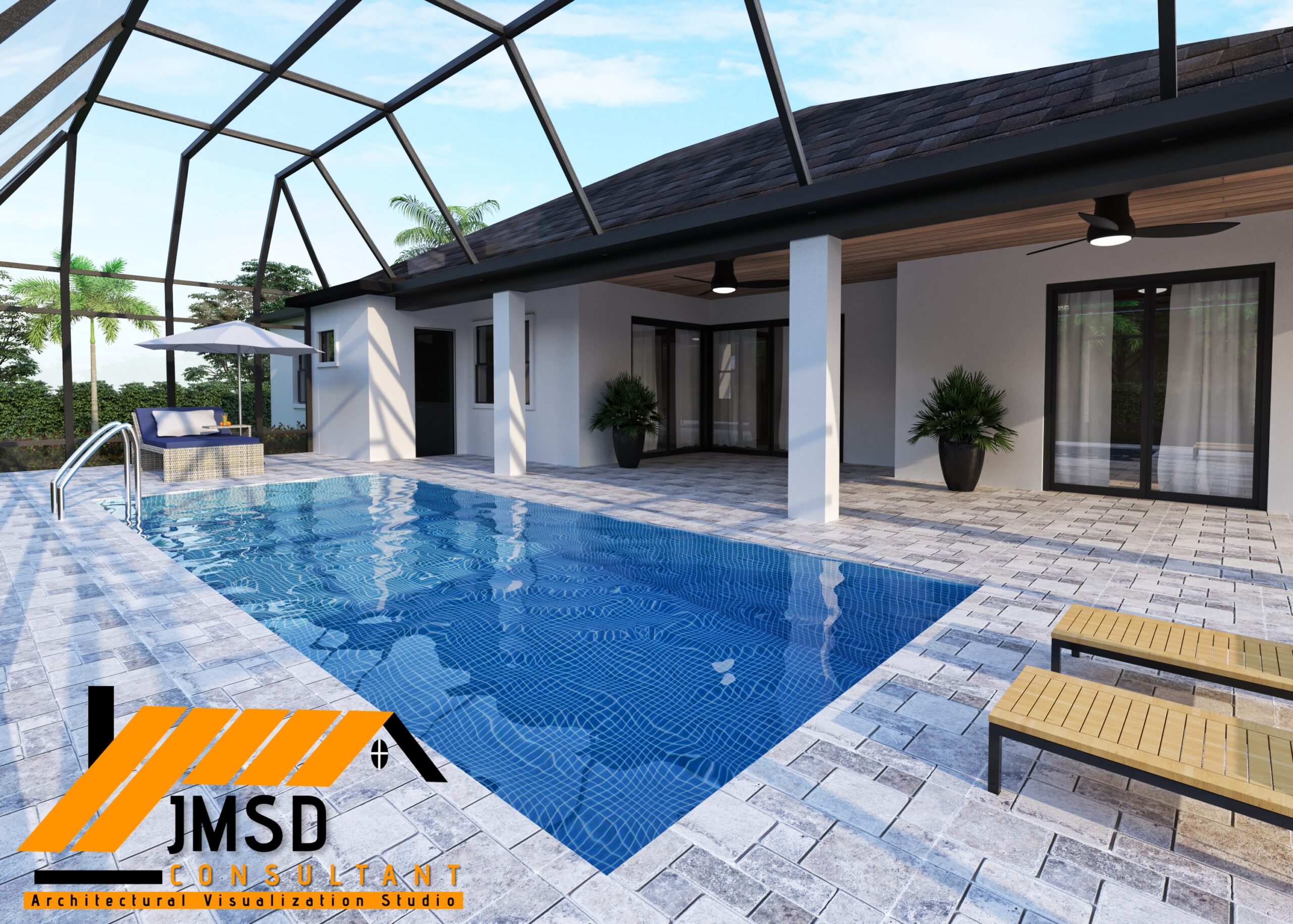 Swimming Pool Design Rendering Sarasota Florida