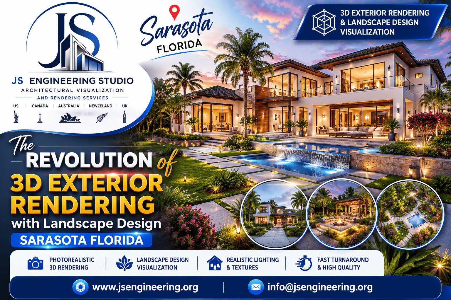 3D Exterior Rendering Sarasota Florida