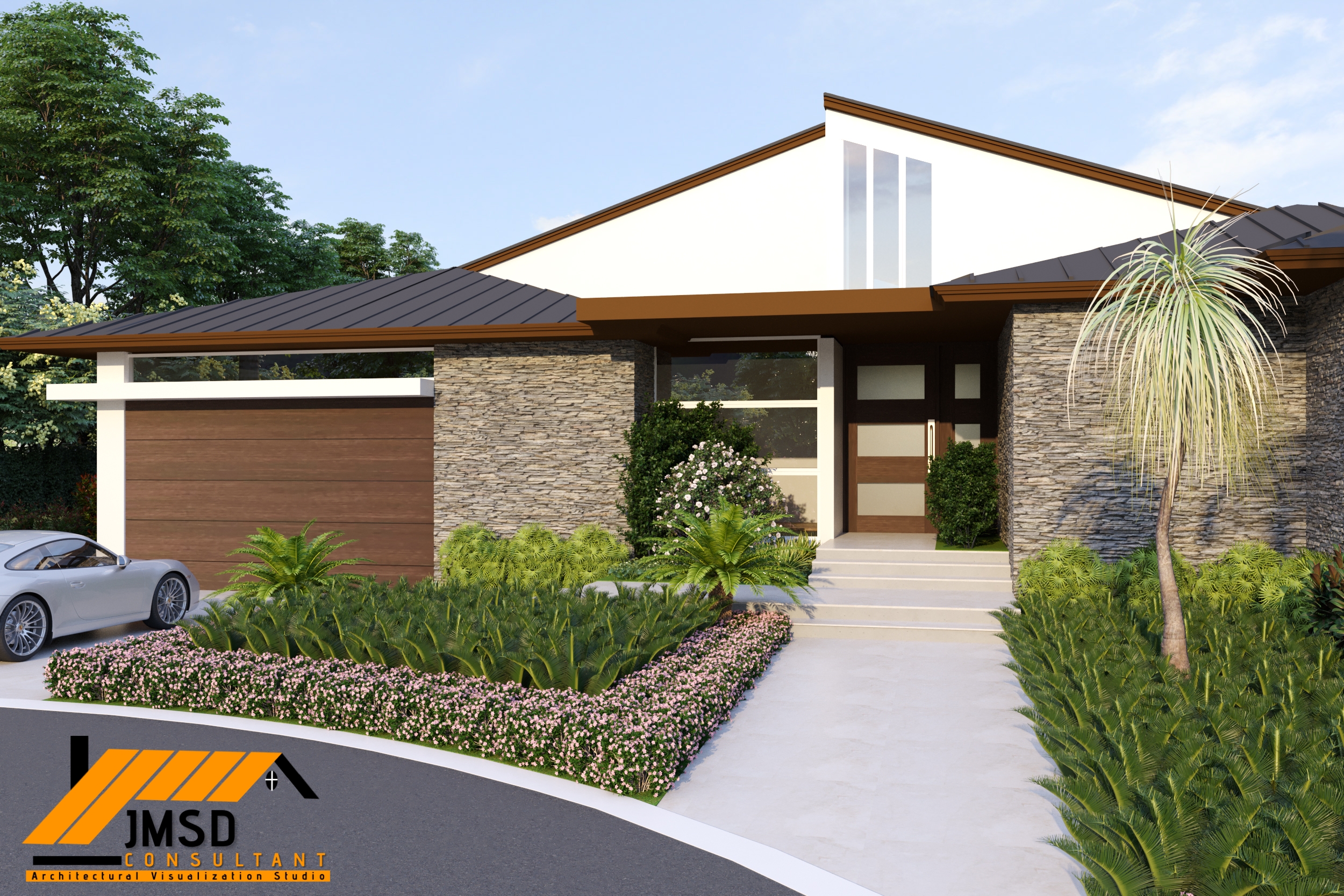 3D Exterior Rendering with Landscape Design Sarasota Florida