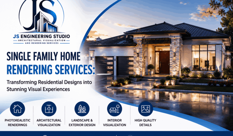 Single Family Home 3D Rendering Design