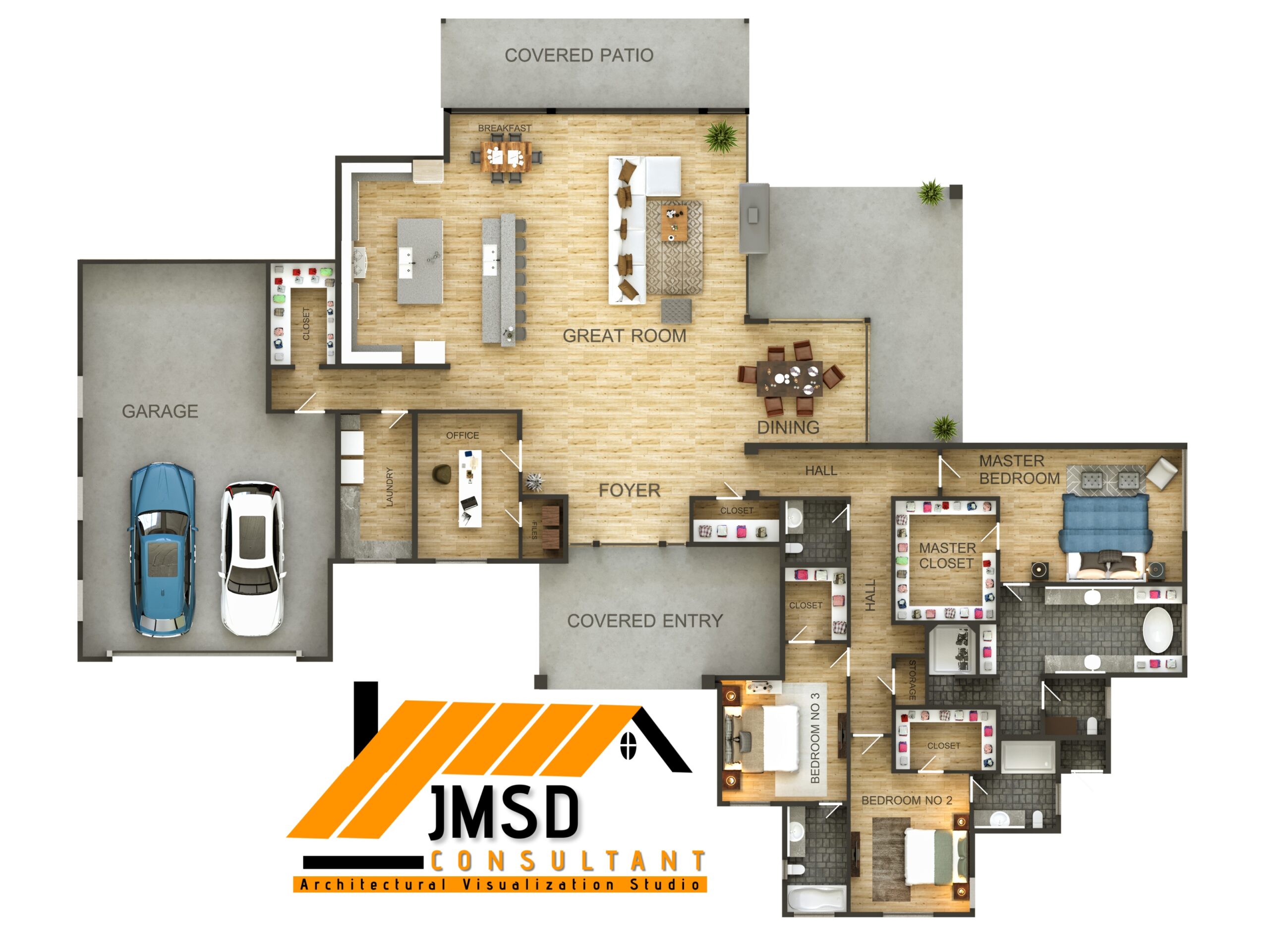 3D Floor Plan Design Rendering Los Angeles California