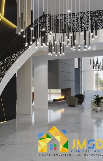 3D Interior Rendering of Living Room Design in Philadelphia, PA