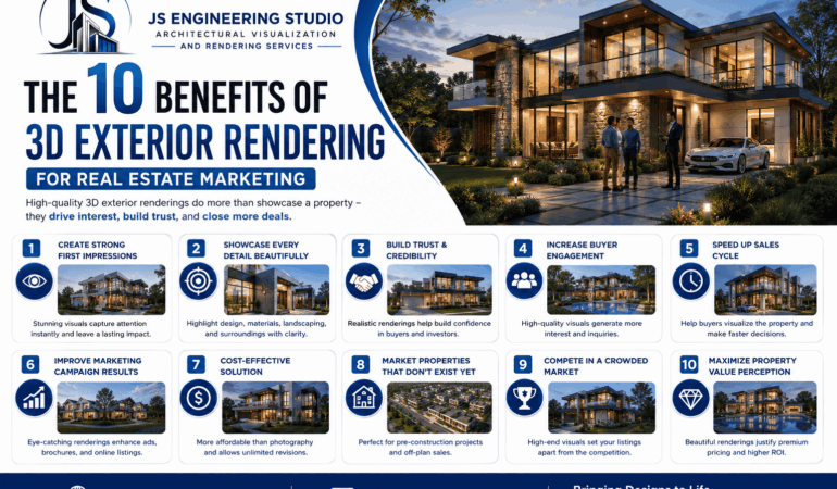 3D Exterior Rendering for Real Estate Marketing