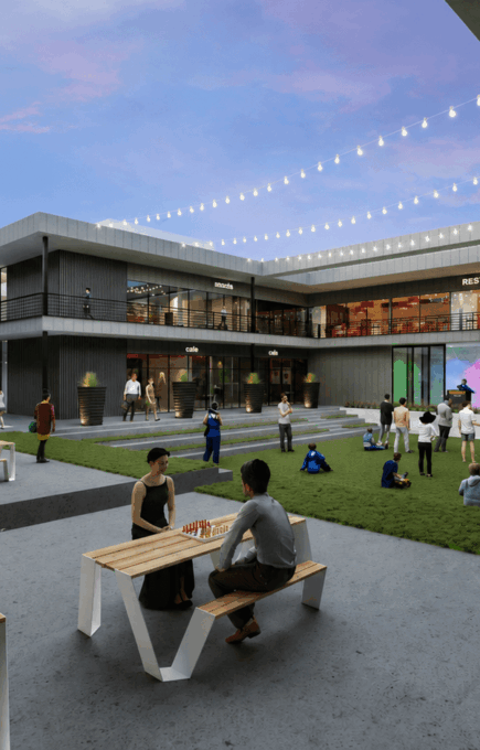 Commercial Shopping Mall Courtyard 3D Rendering – Houston, Texas