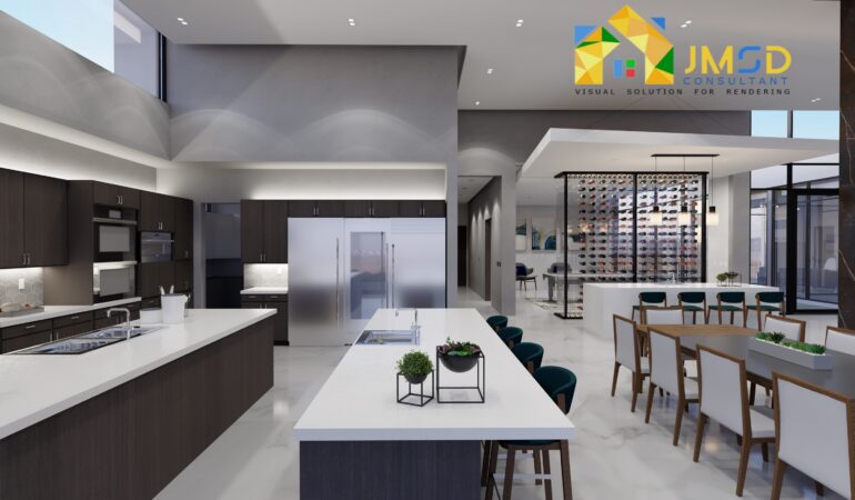 3D Kitchen Interior Rendering in Louisville Kentucky