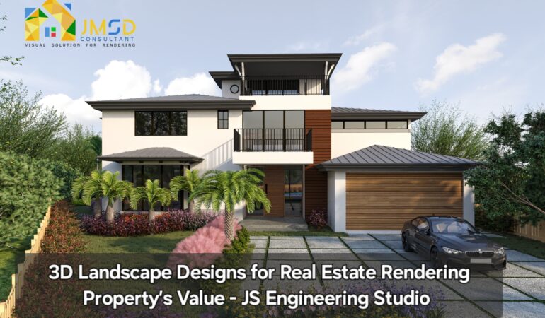 3D Landscape Designs for Real Estate Rendering
