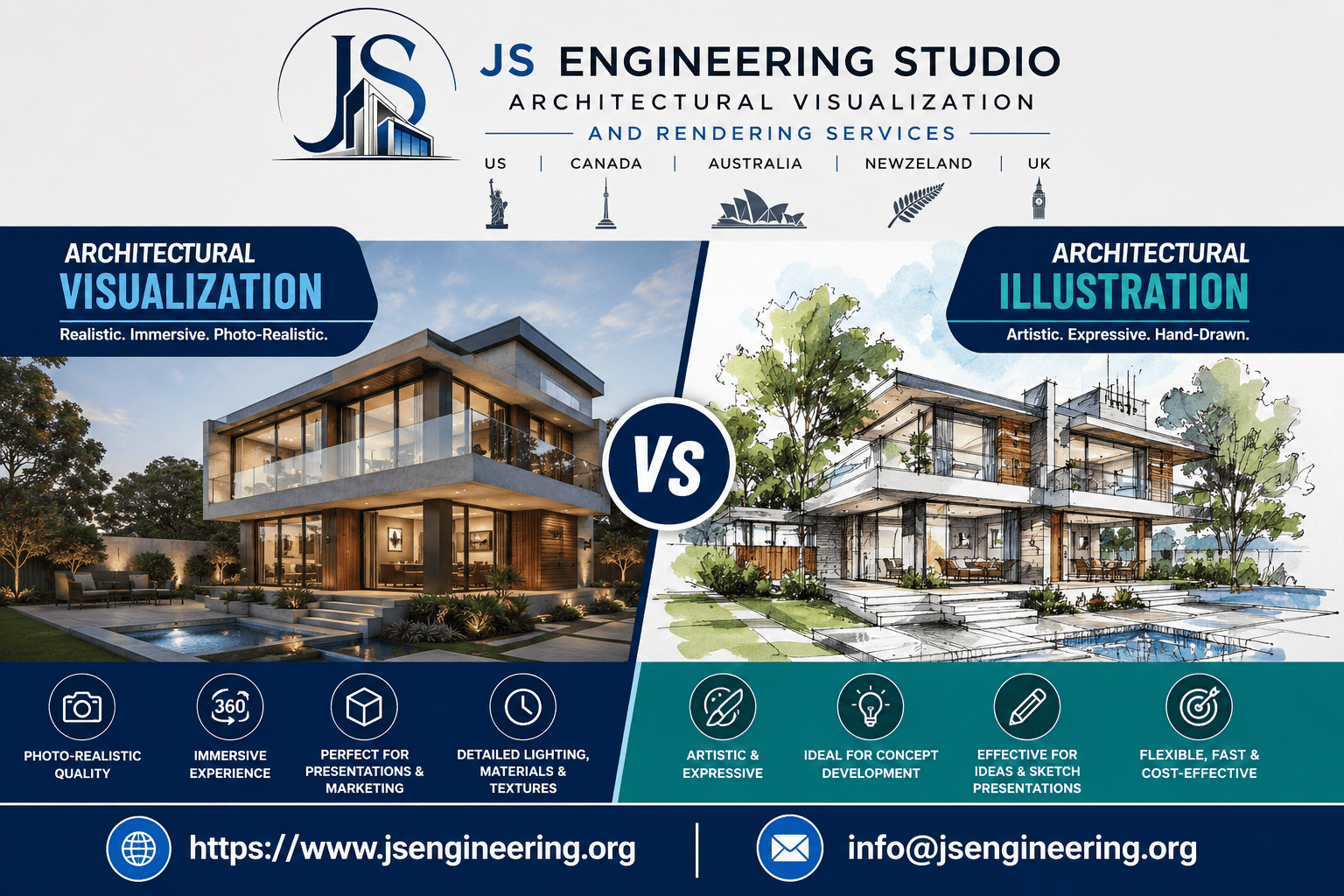 Architectural Visualization vs Architectural Illustration