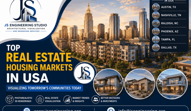 Top Real Estate Housing Markets in US with 3D Renderings