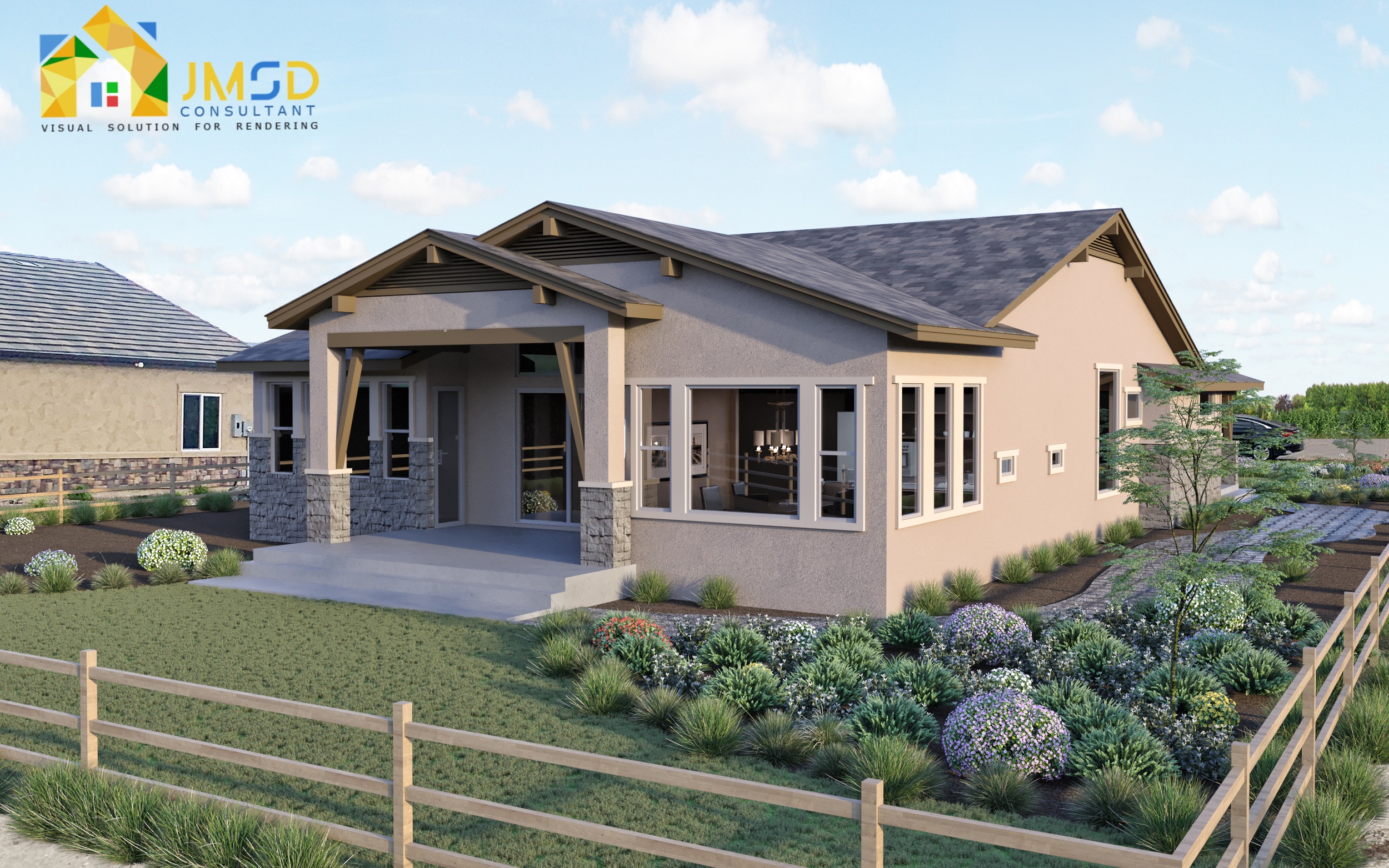 3D Exterior Rendering of a House in Denver Colorado