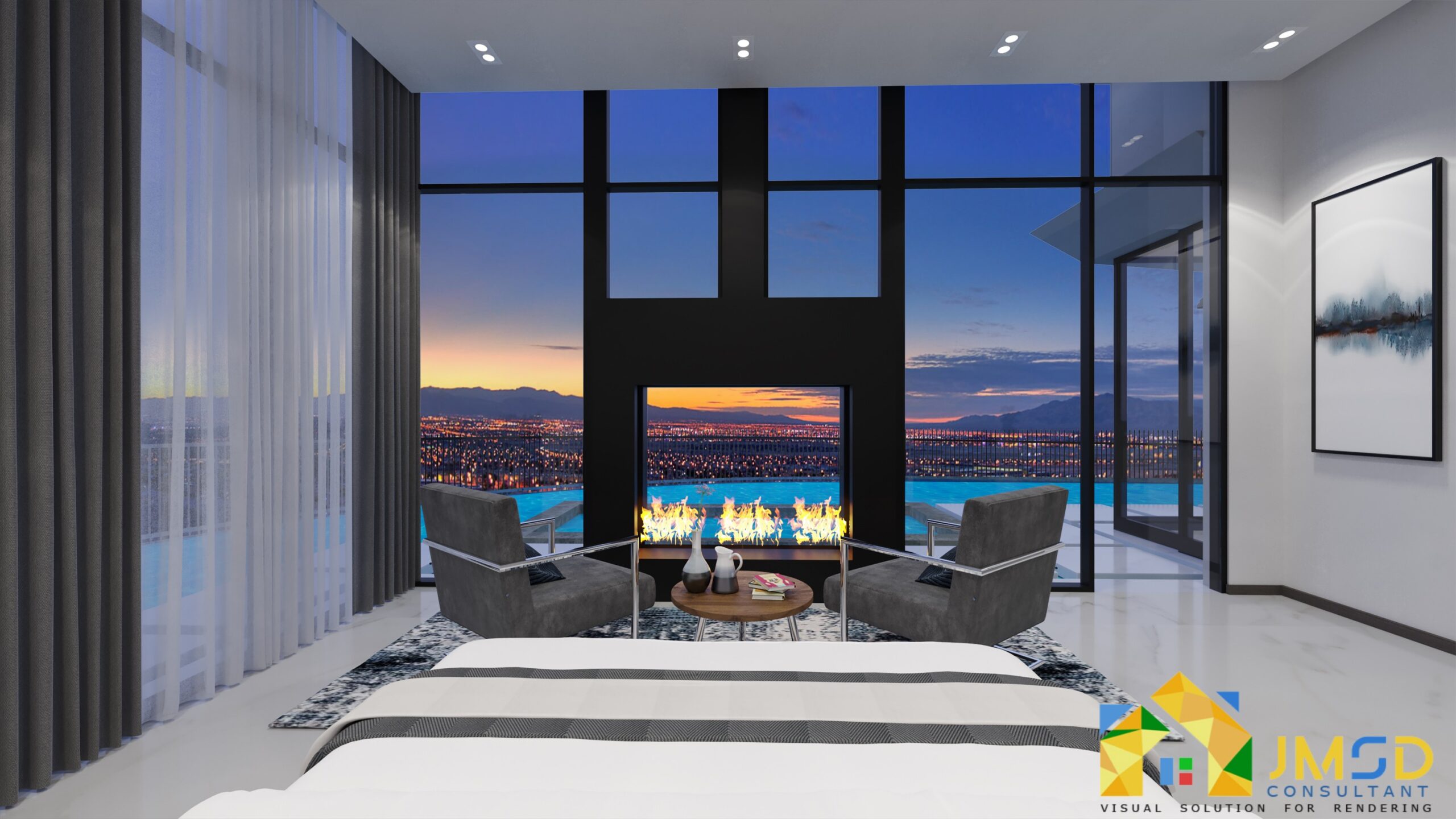 Room 3D Render in Houston