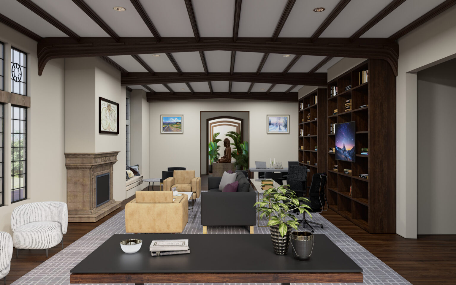 Library Interiors Rendering 3D Interior Rendering in Augusta GA for Library | JS Engineering