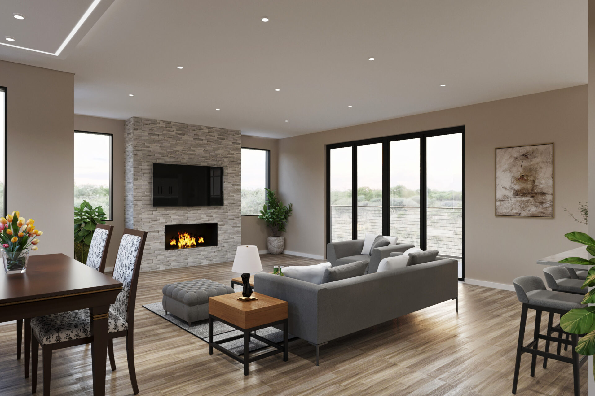 3D Living Room Rendering in Phoenix AZ
