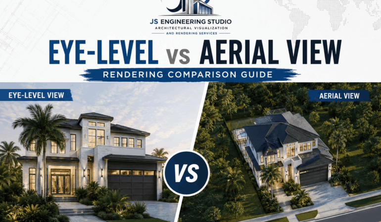 Eye-Level vs Aerial View Rendering Comparison Guide