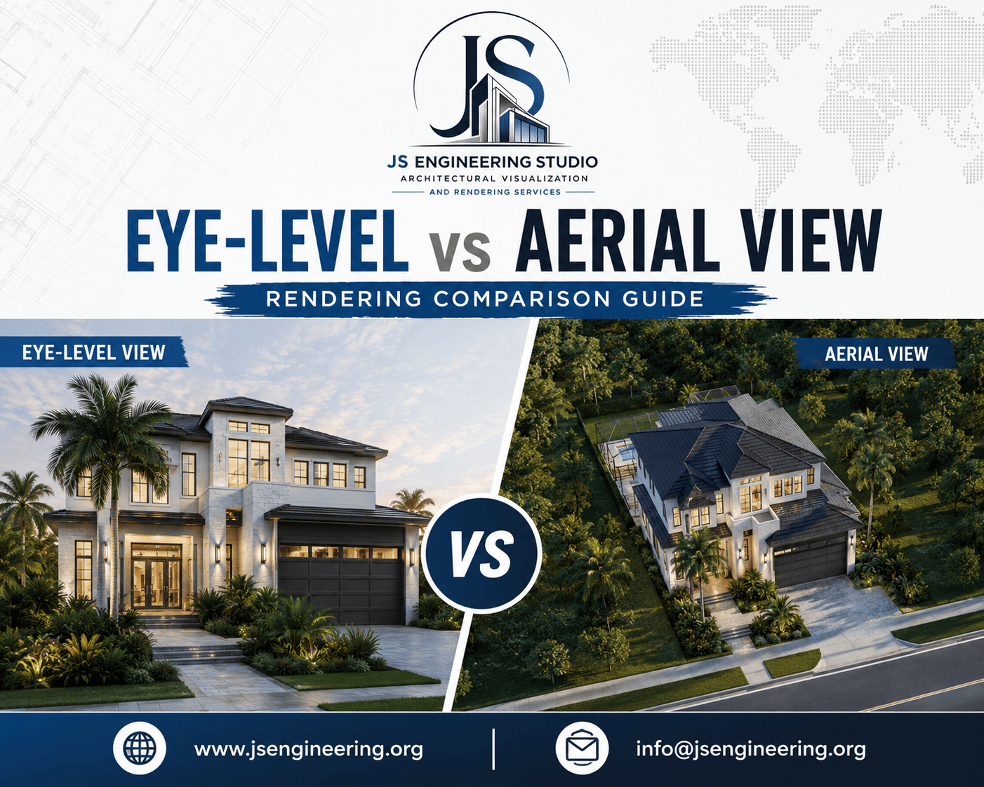 Eye-Level vs Aerial View Rendering Comparison Guide