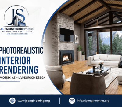 Photorealistic Interior Rendering Phoenix AZ – Living Room Design
