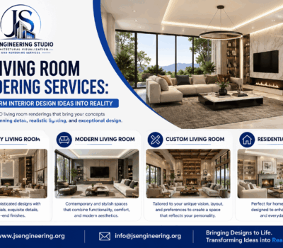 3D Living Room Rendering Services: Transform Interior Design Ideas into Reality