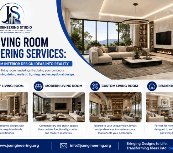 3D Living Room Rendering Services