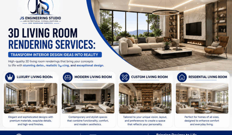 3D Living Room Rendering Services
