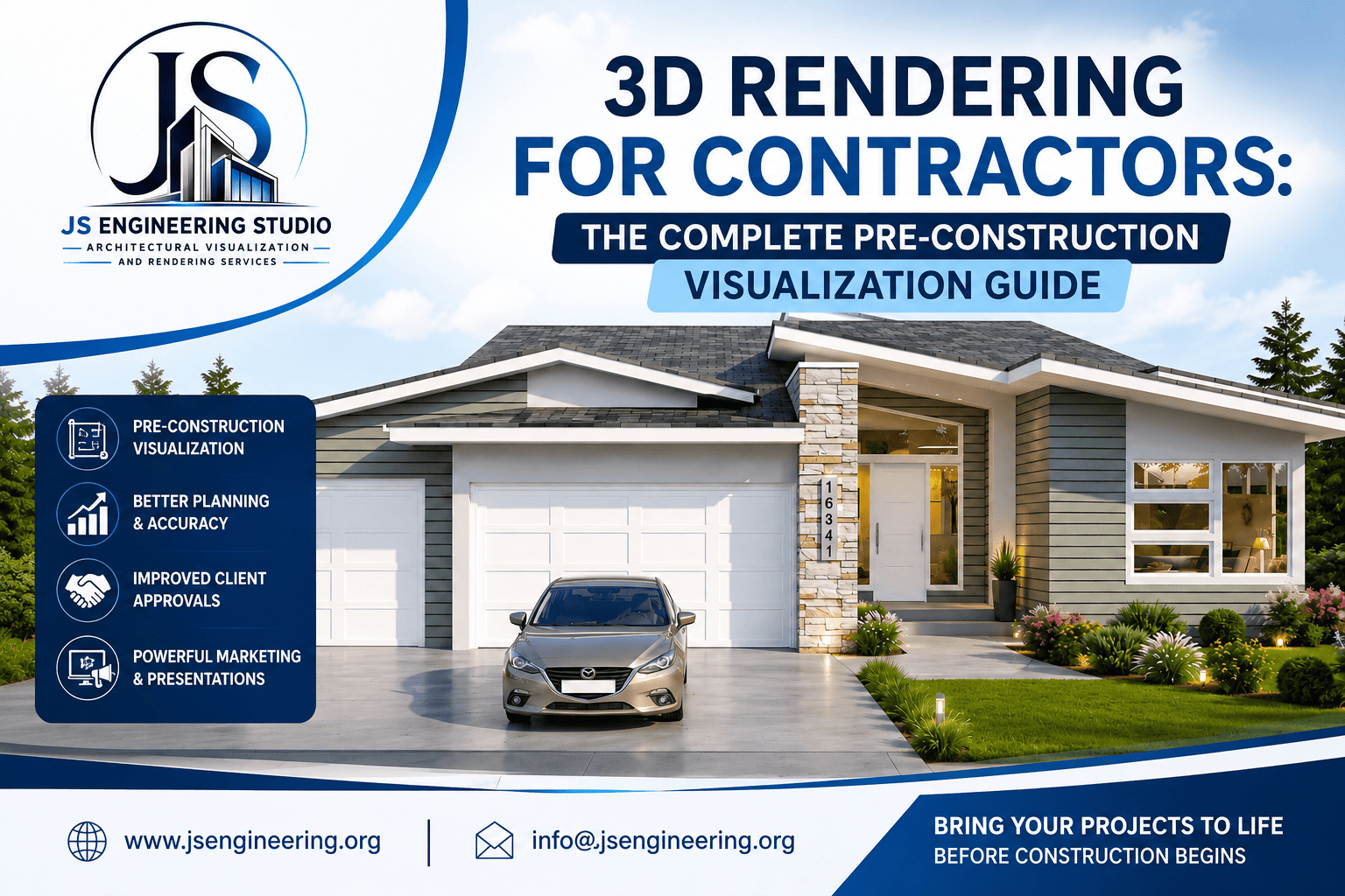 Exterior rendering services for construction companies