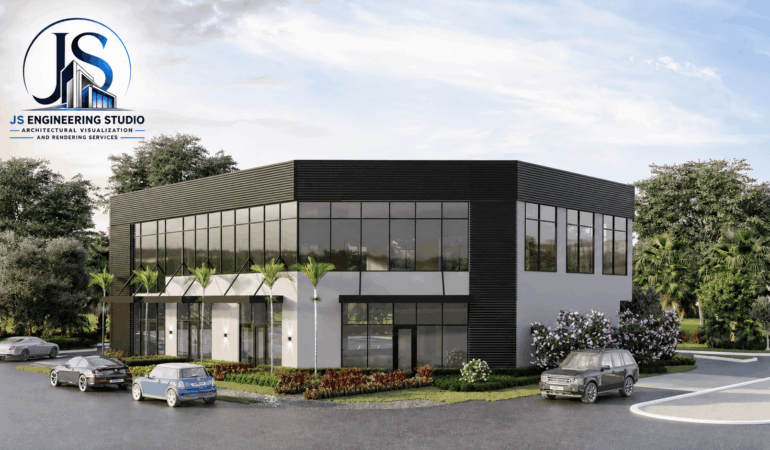 Modern Commercial Exterior Rendering | Wilton Manors, Florida