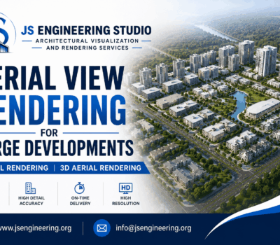 Aerial View Rendering for Large Developments