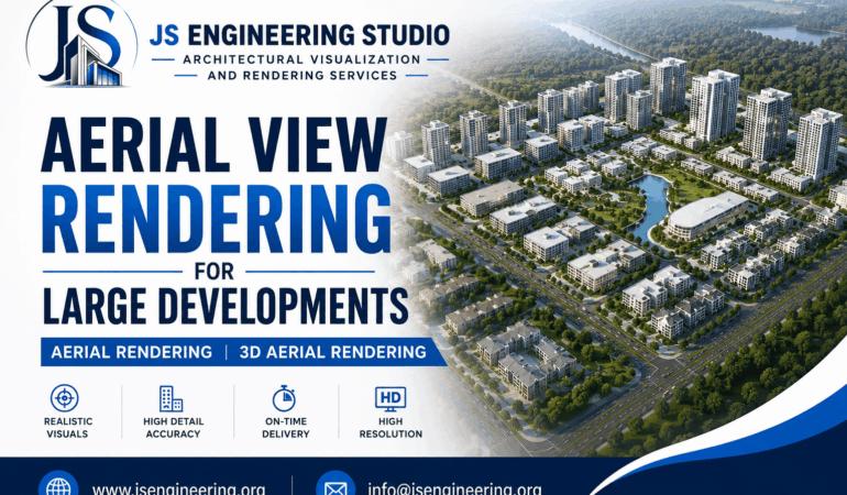 Aerial View Rendering for Large Developments | Aerial Rendering & 3D Aerial Rendering Services