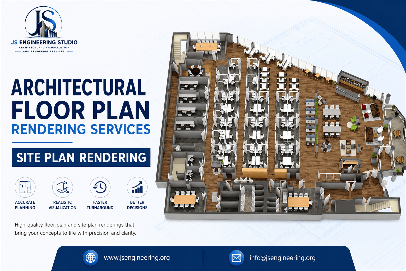 Architectural Floor Plan Rendering Services - Site Plan Rendering - JS Engineering Studio
