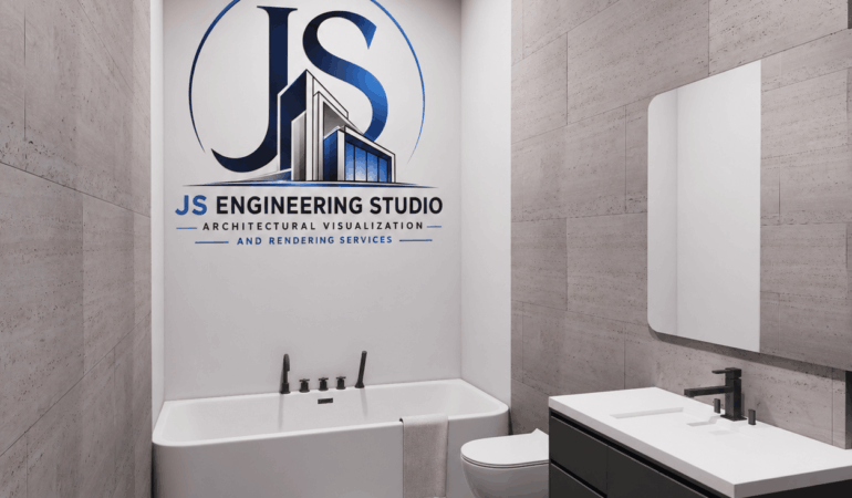 Modern 3D Bathroom Rendering Inspiration in Greensboro, NC | JS Engineering Studio Modern 3D Bathroom Rendering Inspiration in Greensboro, NC | JS Engineering Studio
