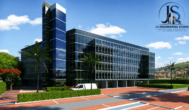 3D Building Rendering Services in Atlanta, GA Modern Commercial Building Rendering Atlanta GA