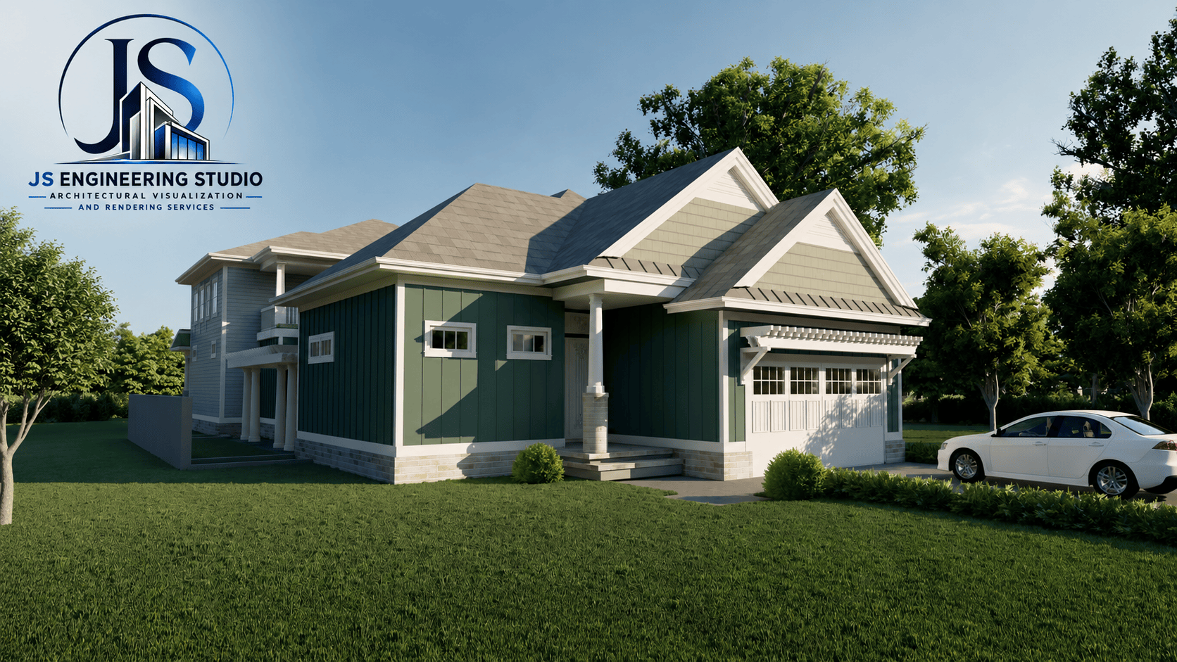 Modern Residential 3D Home Elevation Rendering | Charlotte, NC