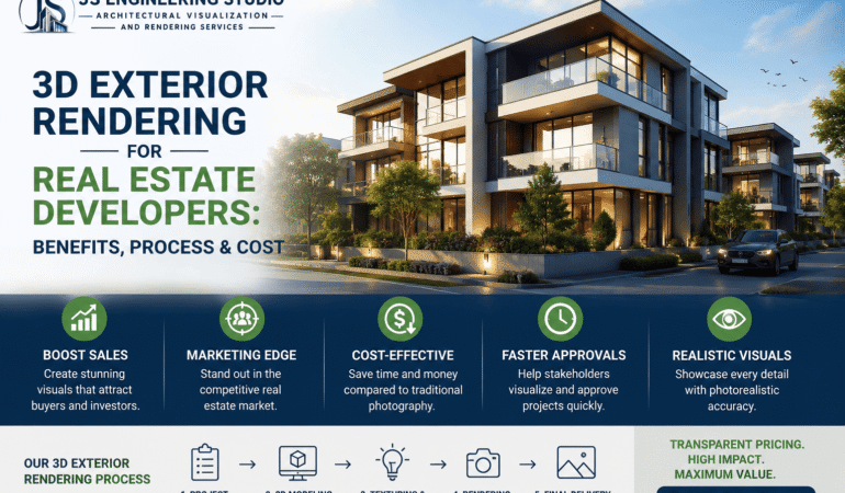 3D Exterior Rendering for Real Estate Developers