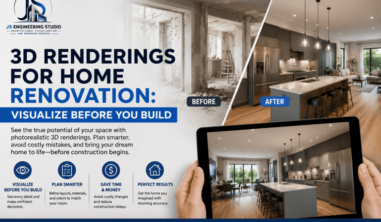 3D Renderings for Home Renovation - JS Engineering Studio