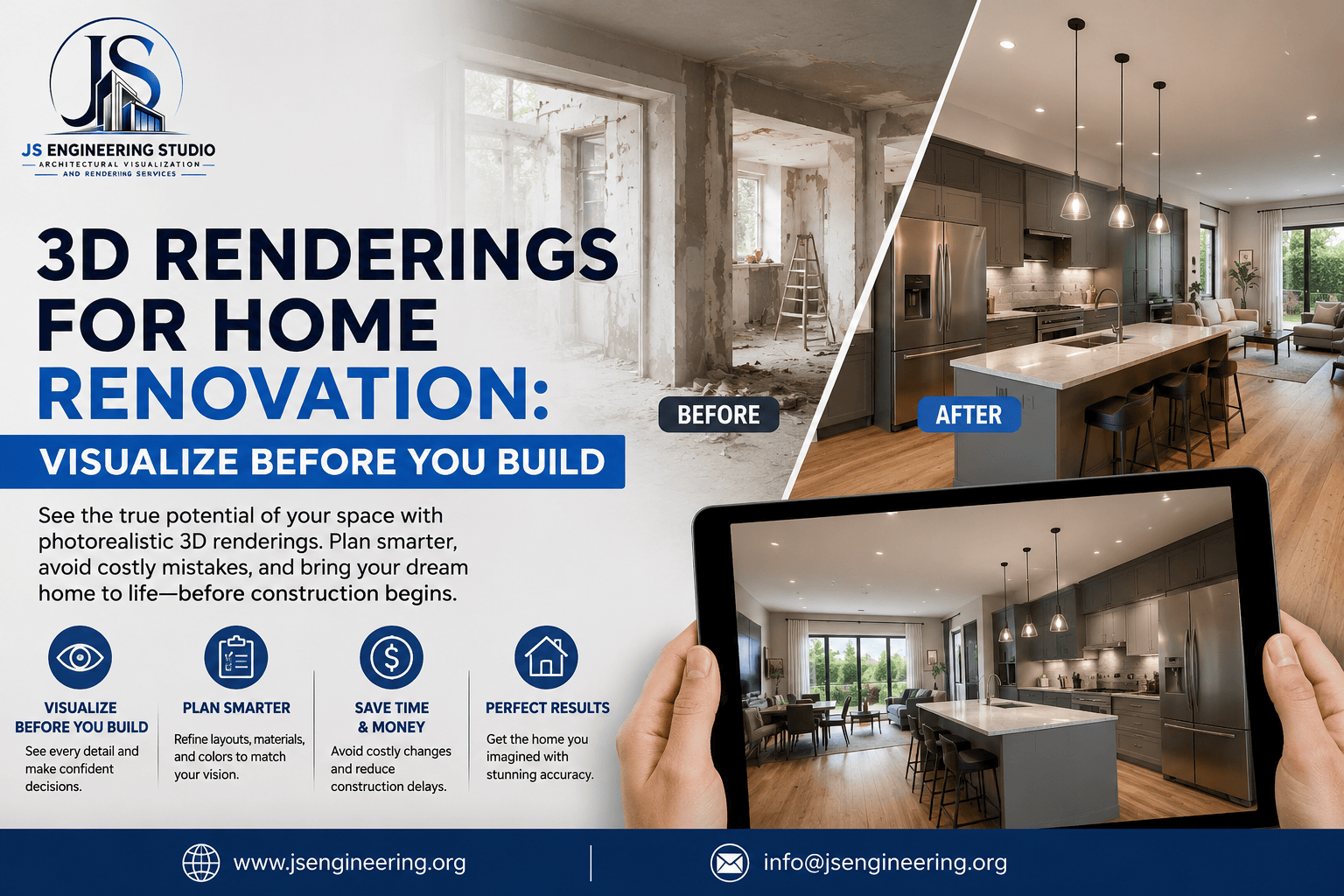 3D Renderings for Home Renovation - JS Engineering Studio