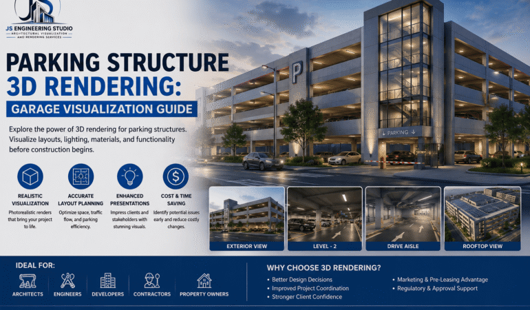 Parking Structure 3D Rendering