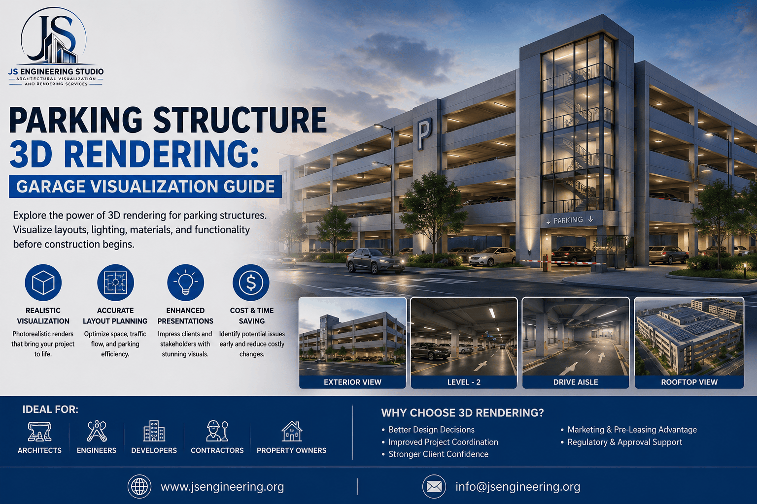 Parking Structure 3D Rendering