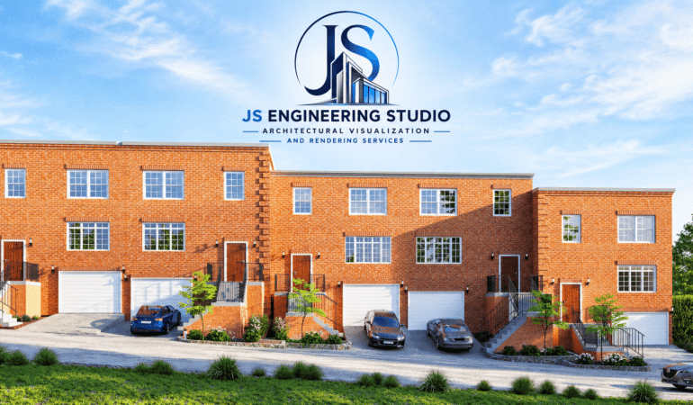 Modern Townhouse Rendering Washington DC Modern townhouse 3D rendering in Washington DC