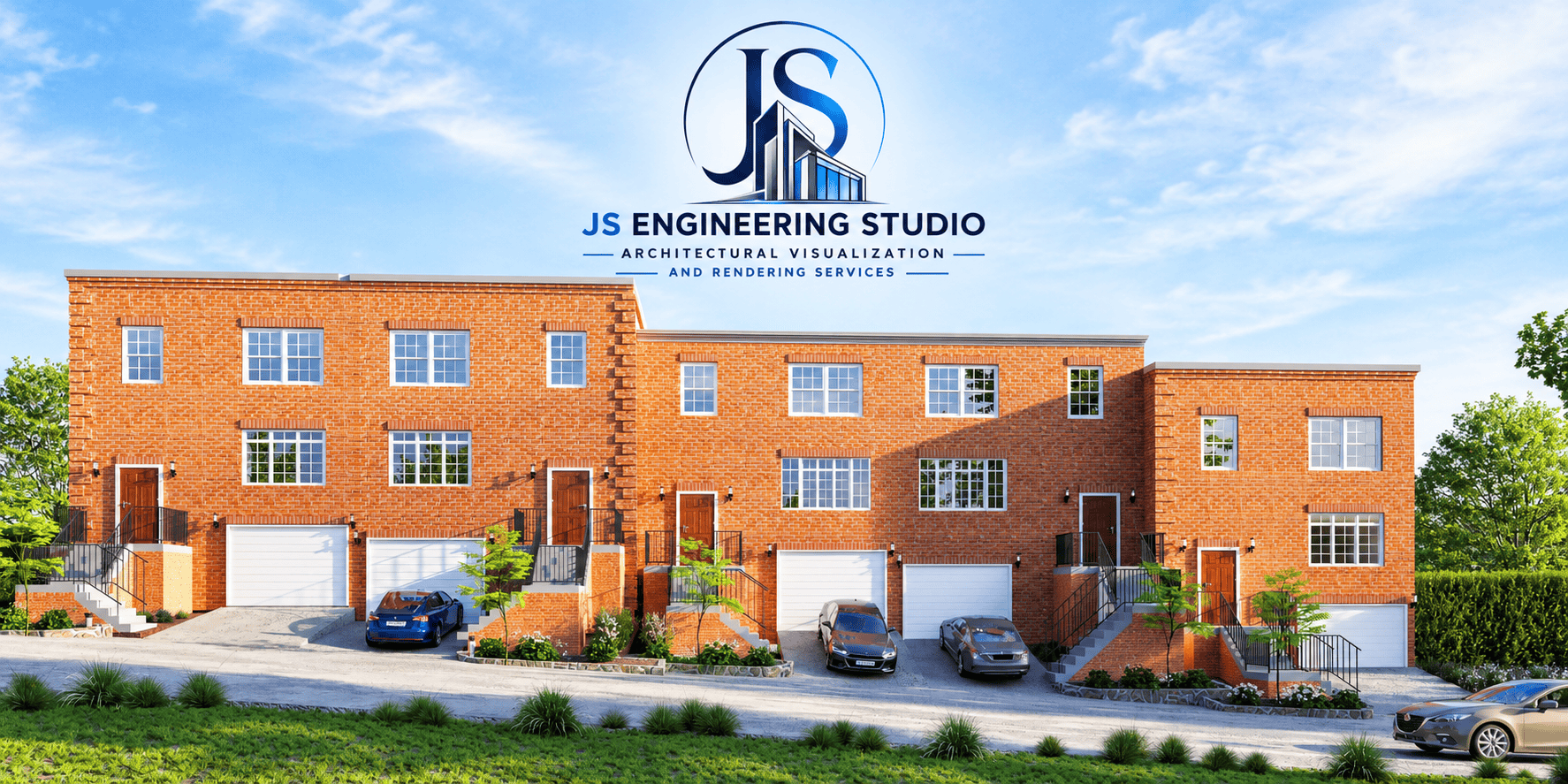 Modern townhouse 3D rendering in Washington DC